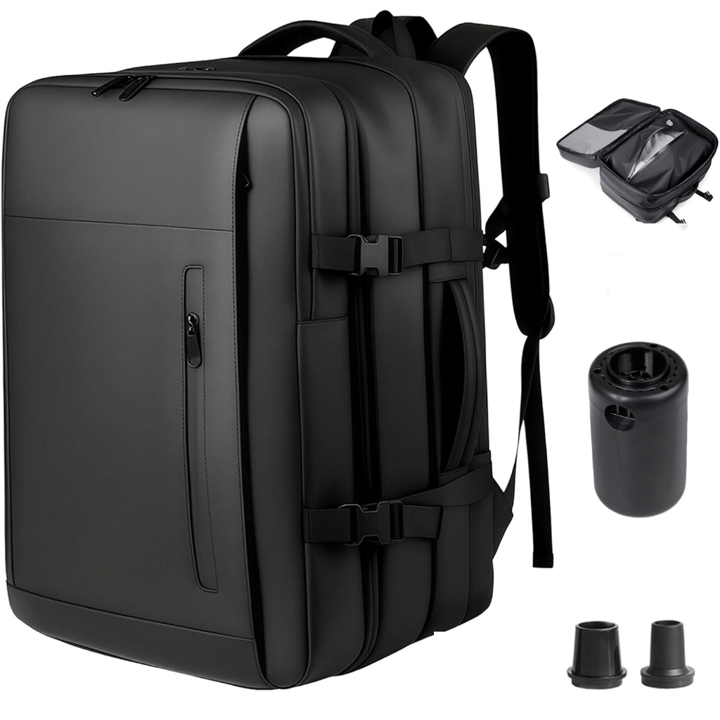 60L Expandable Vacuum compression Travel Backpack with Pump,Water ...