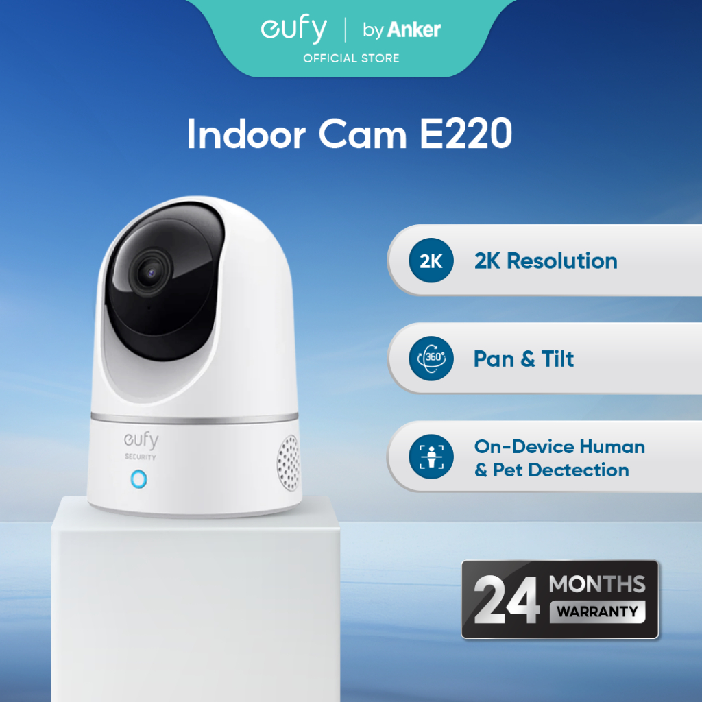 eufy E220 2K Pan and Tilt Home Security Camera for Indoor Surveillance ...