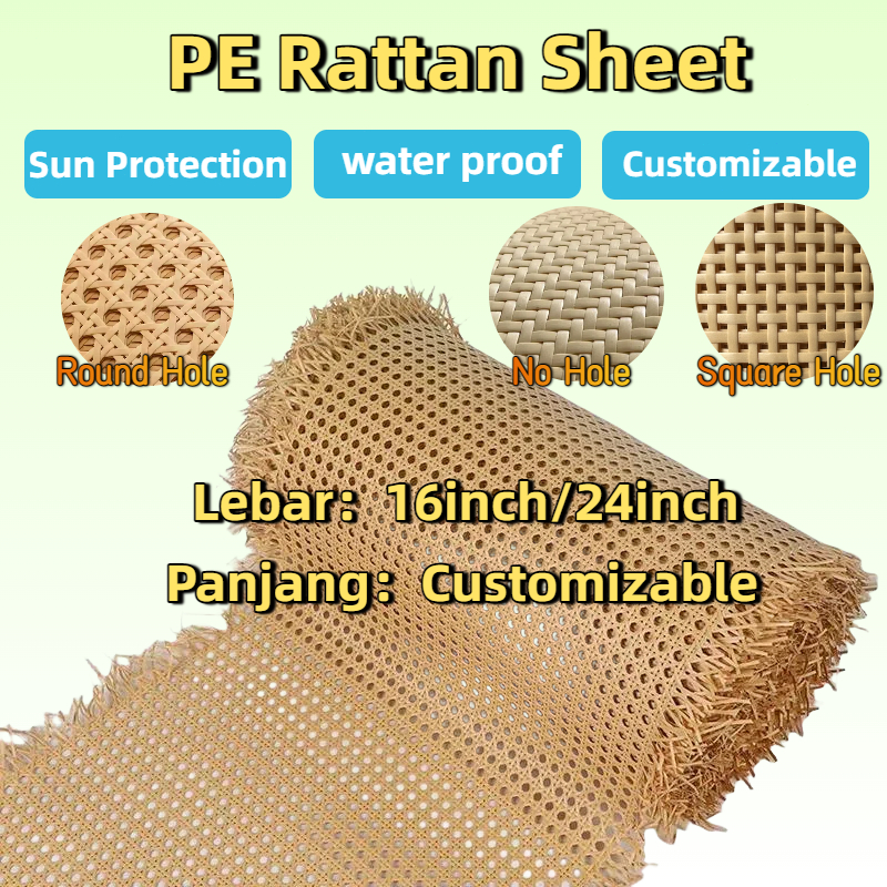 Rattan Woven Sheets 16inch/24inch/36inch Customizable length PE Rattan ...