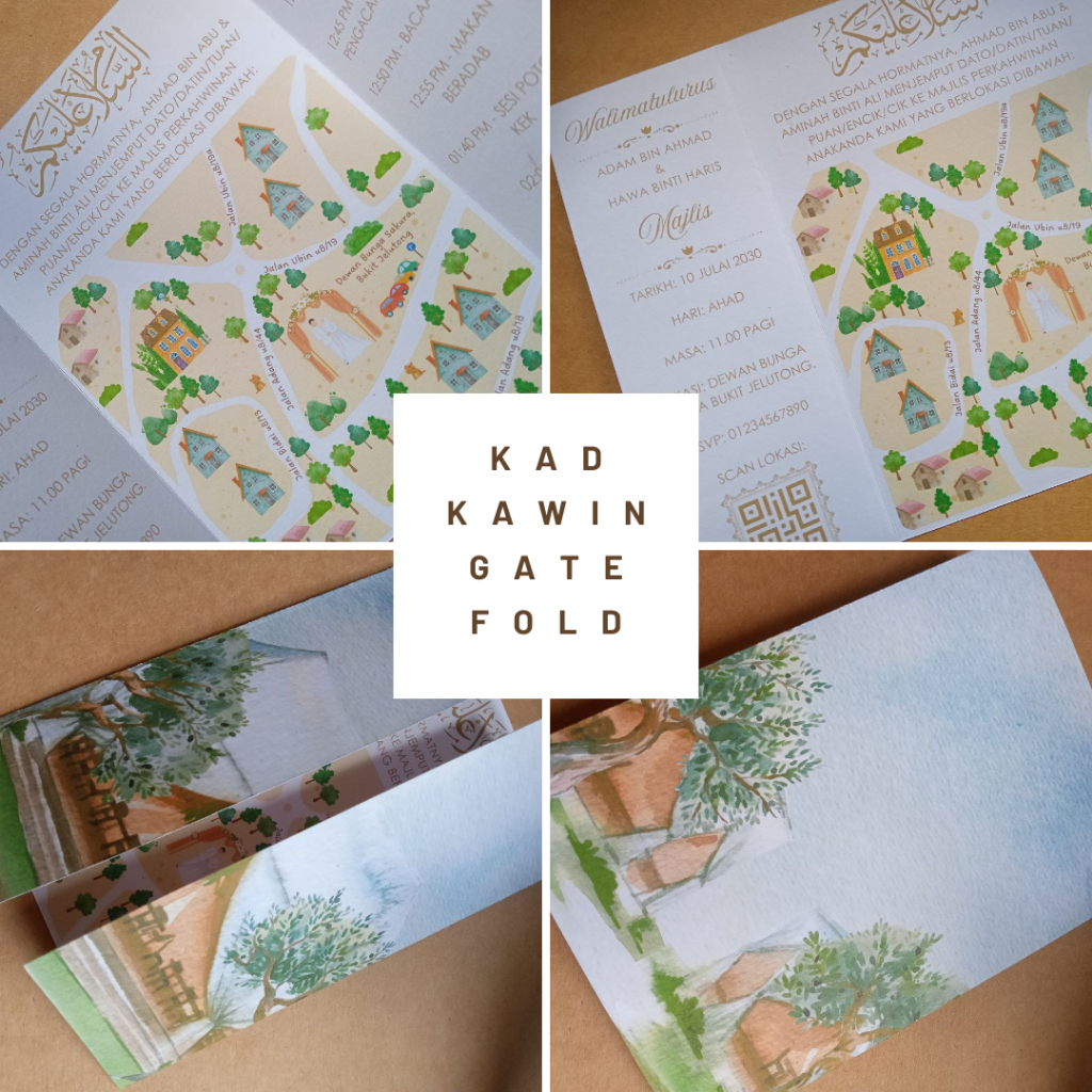 KAD KAWIN GATEFOLD ILLUSTRATED MAPS 20 PCS PER PACK | Shopee Malaysia