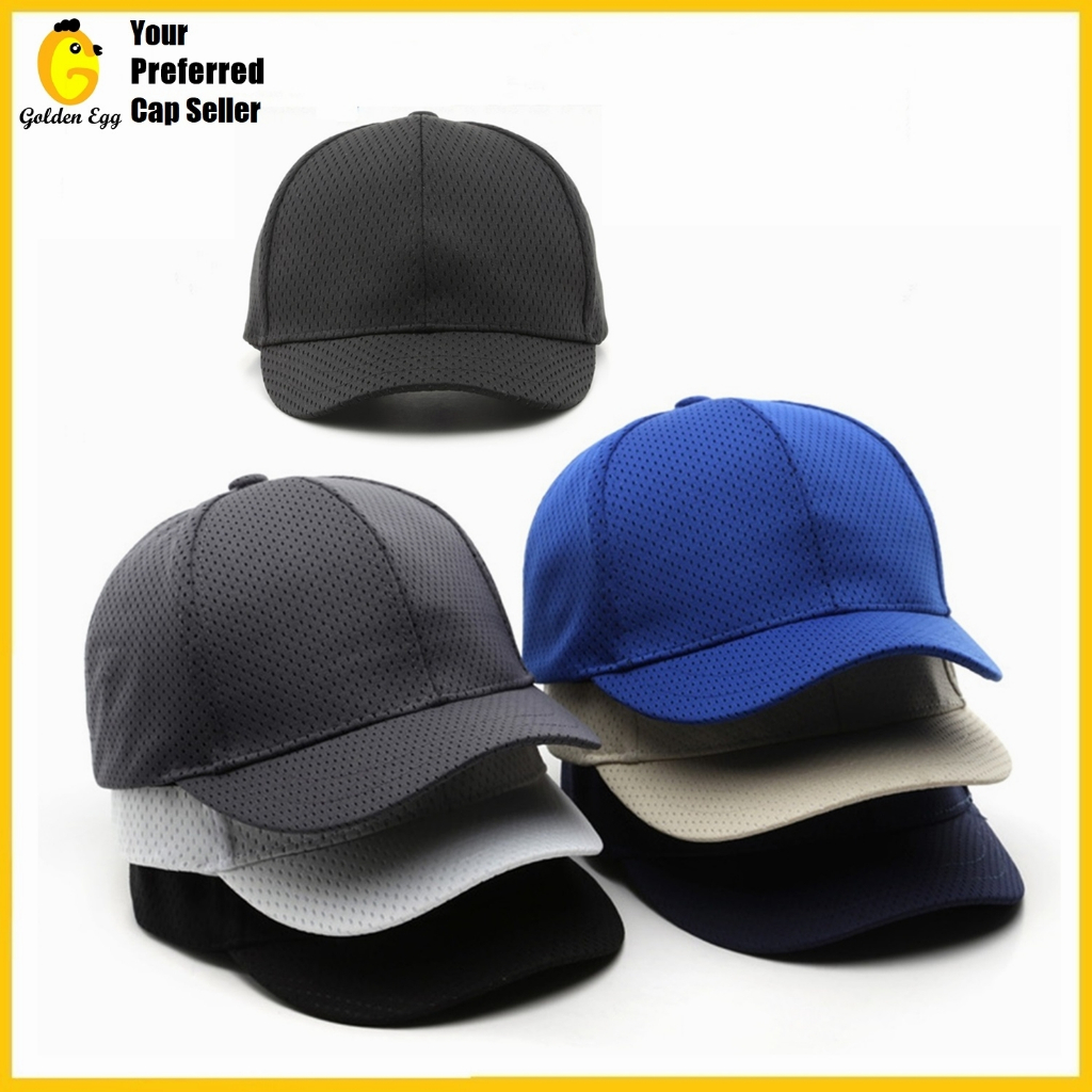 GEC CAP326 Adult Unisex Net Design Short Brim Baseball Cap Plain Cap ...