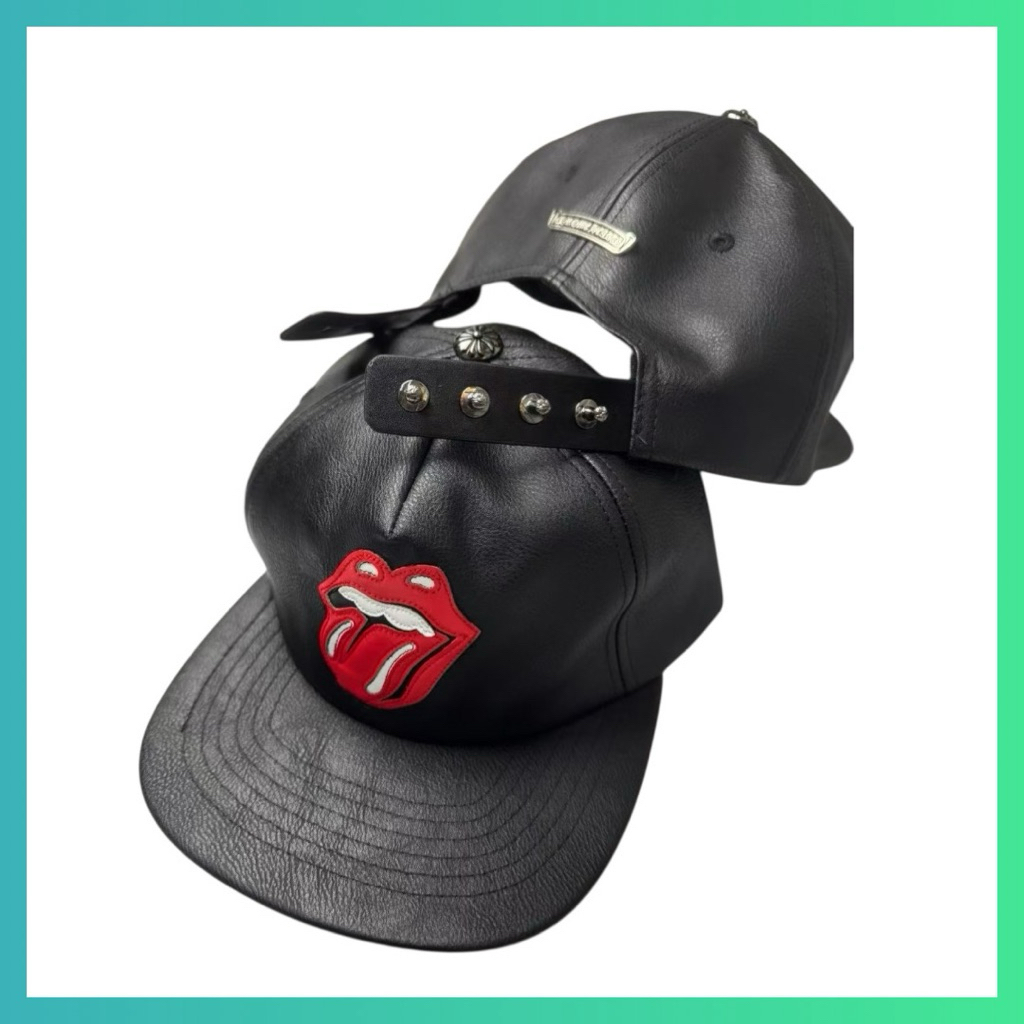 Ready Stock Rolling Stone PU Cap Topi Adjustable with Punk Style Unisex ...