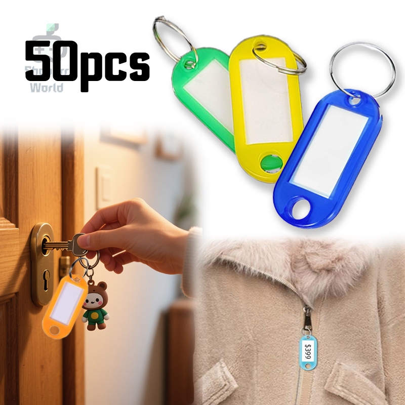 Mix Color Keychain Labels Pelbagai 50 Units PP Name Tag for Address ...