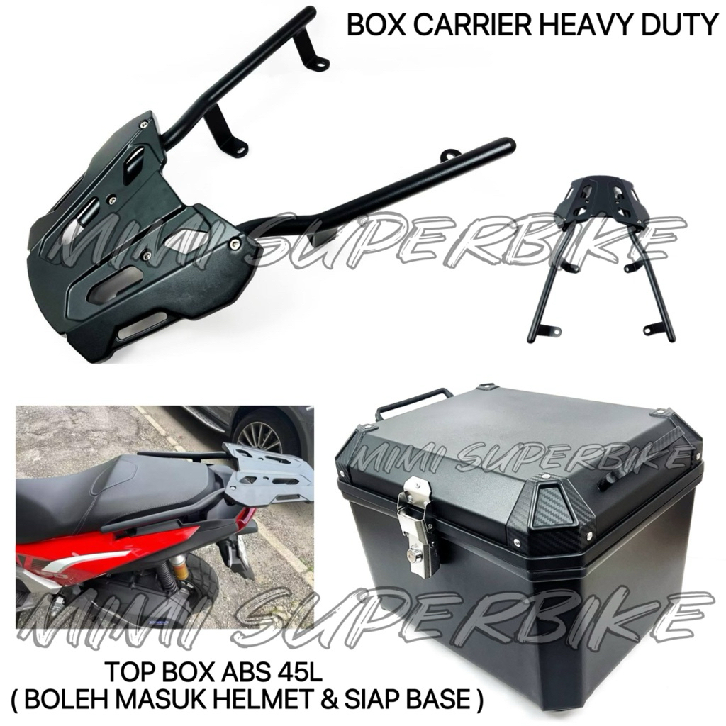 HONDA ADV160 ADV 160 BOX CARRIER HEAVY DUTY & TOP BOX 36L 45L TANKER ...