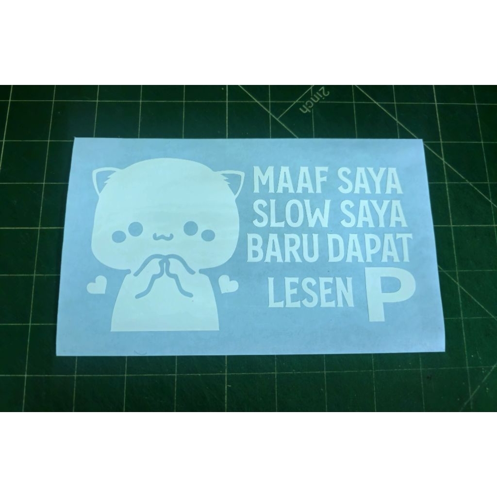 STICKER EMOJI, MAAF SAYA SLOW STICKER CUTTING KERETA CERMIN | Shopee ...