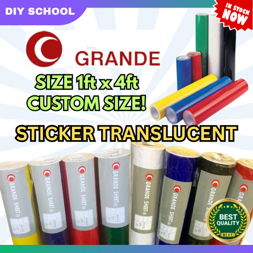 Grande Sheet Sticker – Translucent Colour Adhesive Sticker by Sheet ...