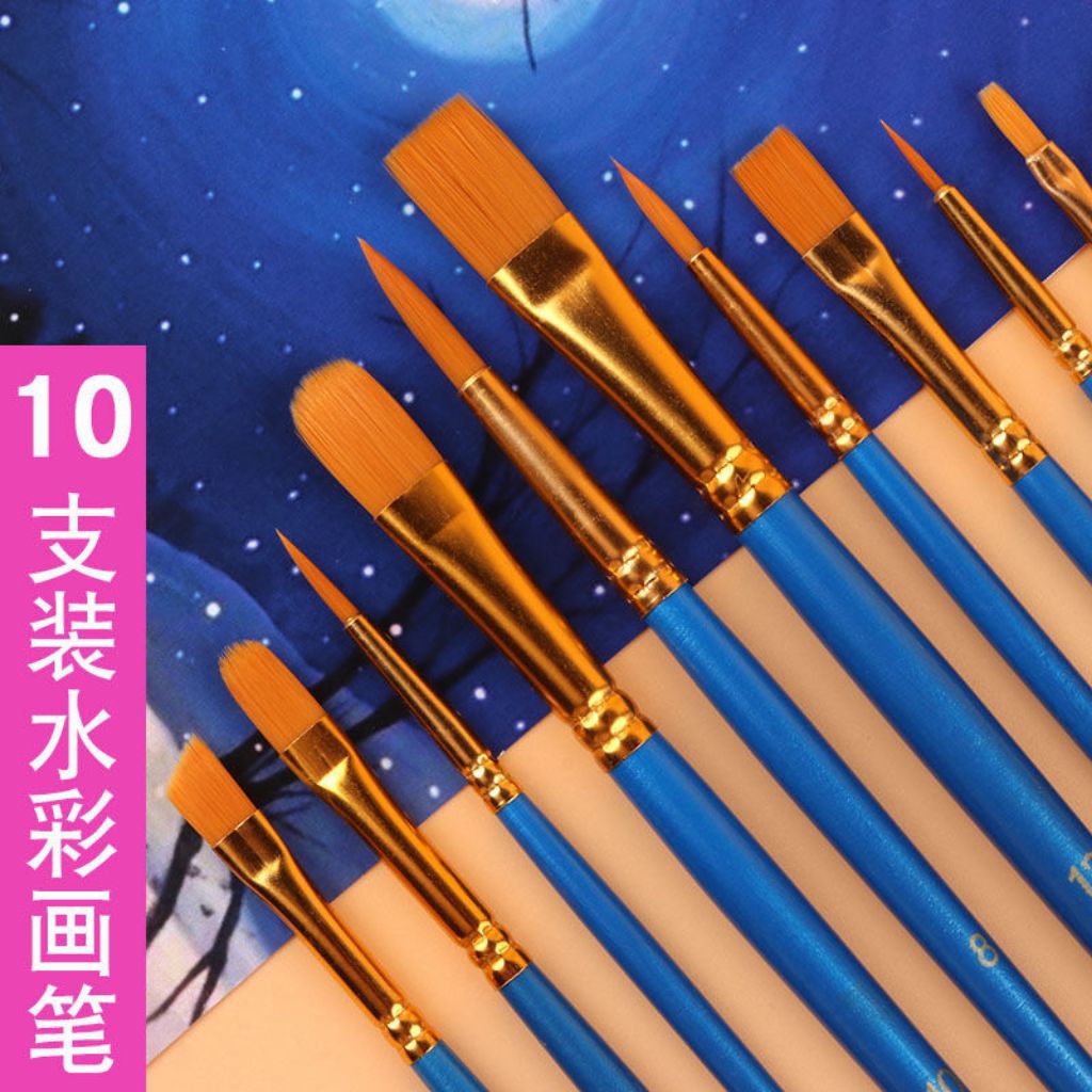 10PCs Art Brushes Paint Brushes Set Acrylic Oil Watercolour Painting ...