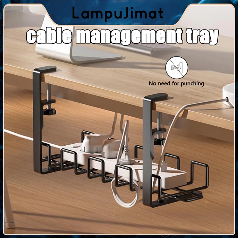 [No Drilling Required] 40cm Under Desk Cable Bridge Cable Management ...