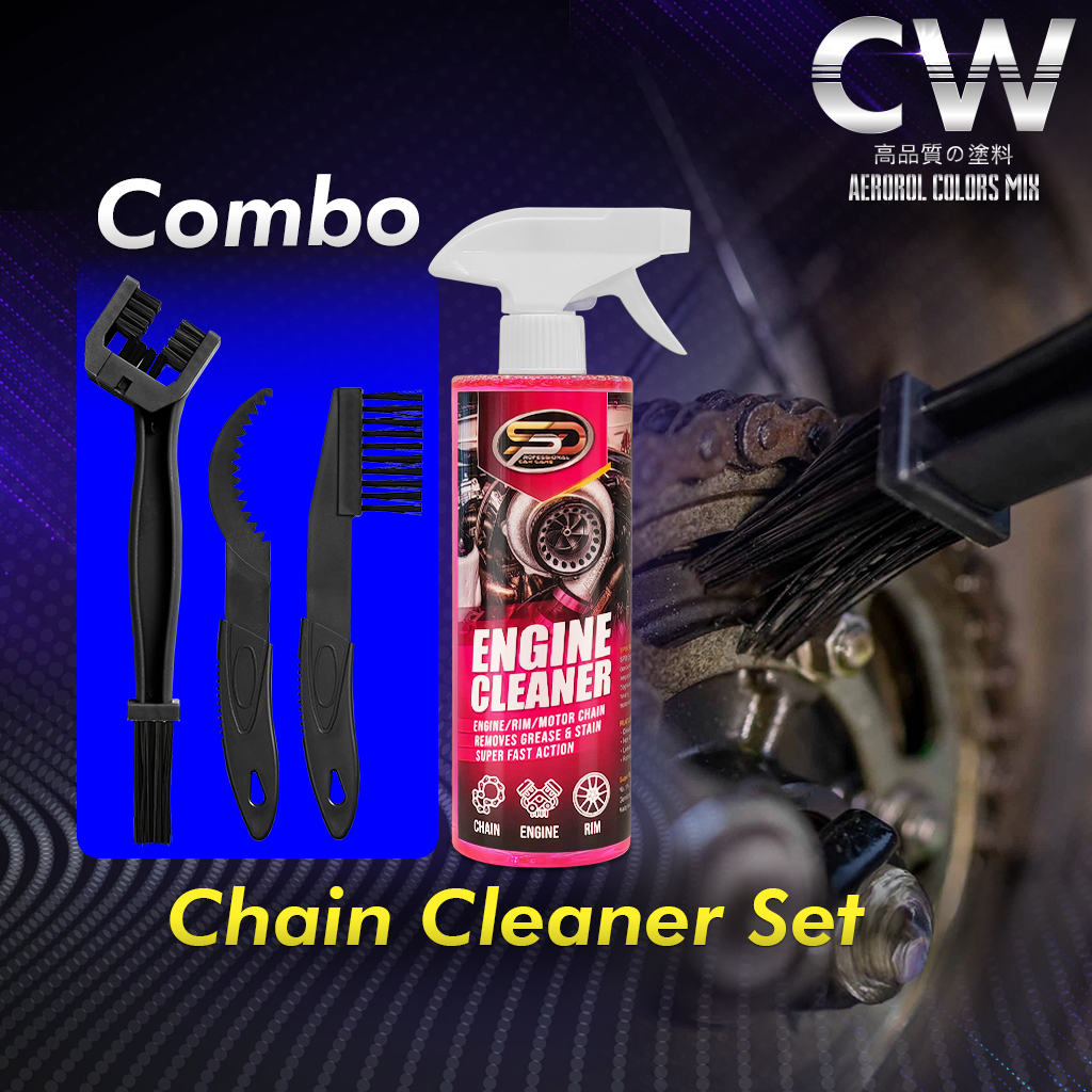 Pakej Penjagaan Rantai Motosikal, Cover Set, Rim Chain Cleaner Set SPD ...