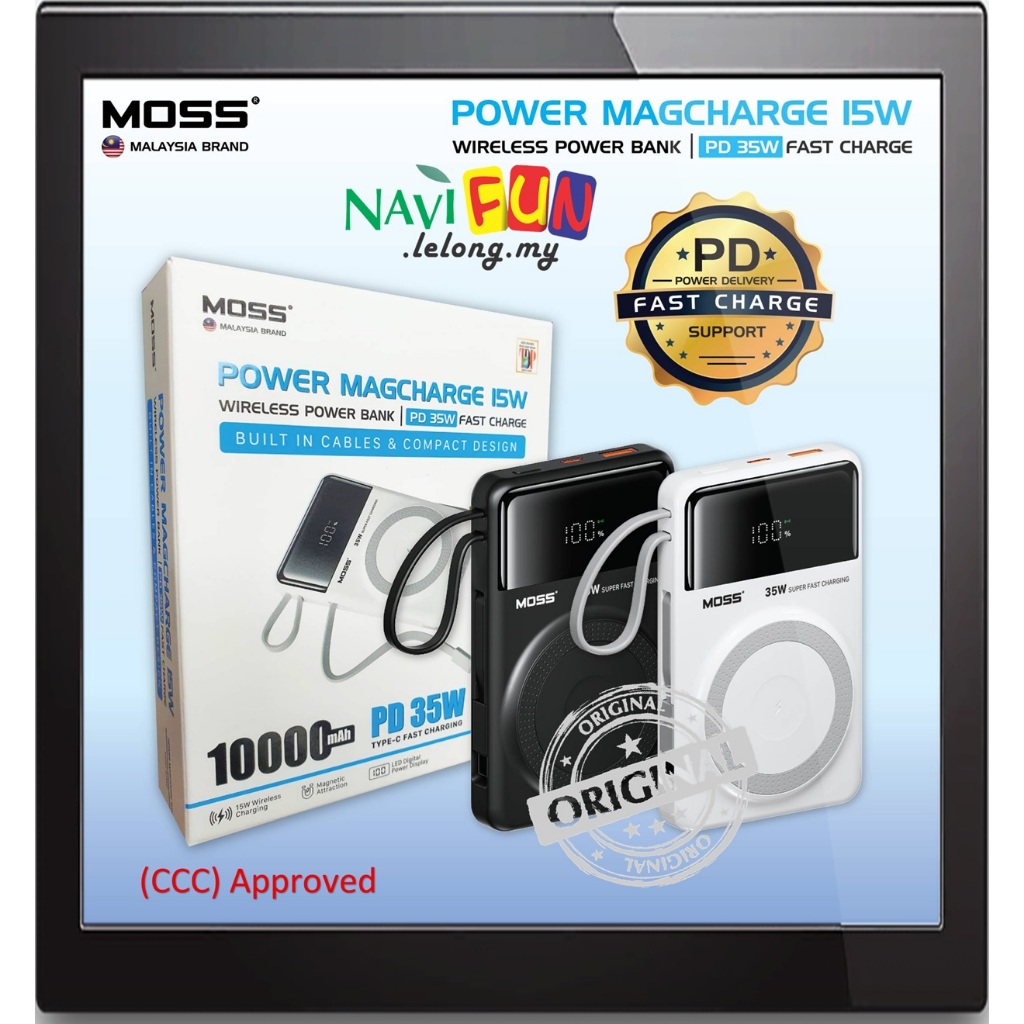 [CCC Certified] MOSS Q135W 35W PD Super Fast Charge Powerbank Wireless ...