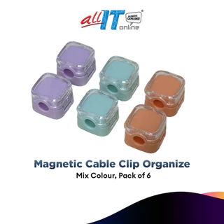 Magnetic Cable Clip Organizer, Mix Colour, Pack of 6 I Pengatur Klip Kabel Magnetik (6 Unit, Pelbagai Warna)