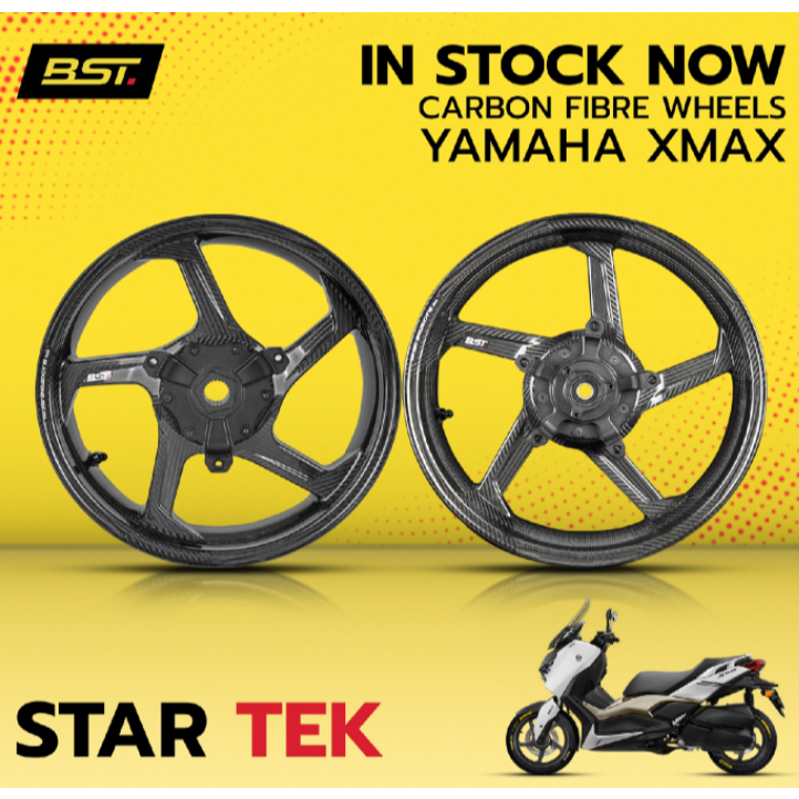 XMAX V1 V2 V3 BST Star Tek Carbon Fibre Wheels Front Rear 3.5*15/ 4.0* ...