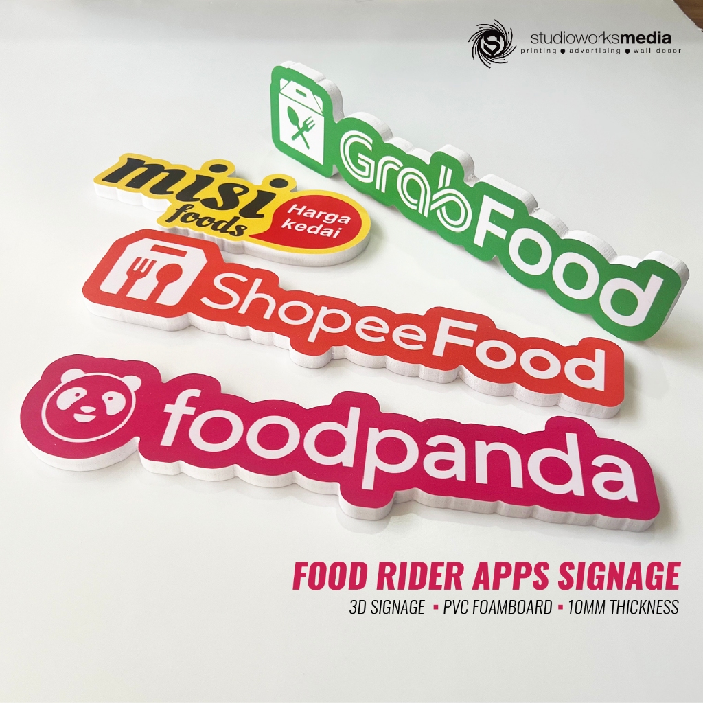 3D Signage Food Ride Apps Foodpanda Grabfood Shopeefood Misi | Shopee ...