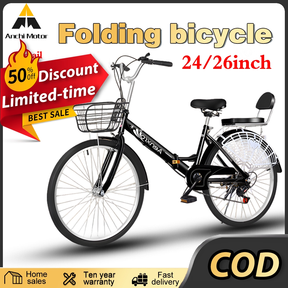 24/26" Basikal Lipat Dewasa Bear 180kg Folding Bike for 145-185cm Adult ...