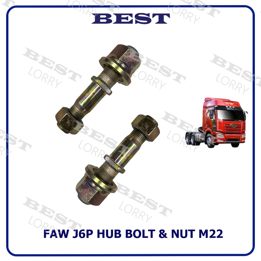 FAW J6P TRUCK FRONT WHEEL HUB BOLT & NUT M22 TYRE BOLTS SPARE PARTS ...