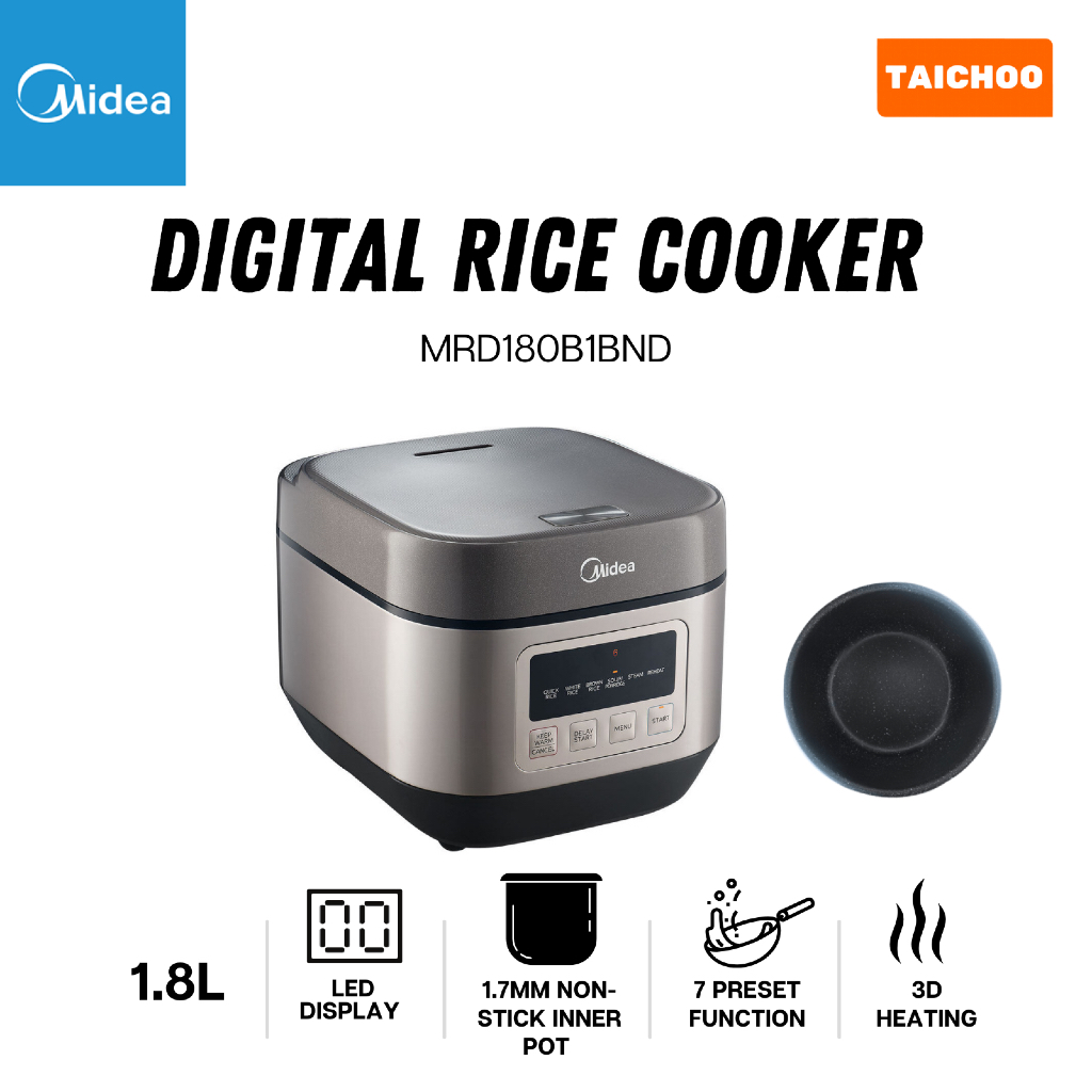 Midea Digital Rice Cooker 1.8L MRD180B1BDN | Shopee Malaysia
