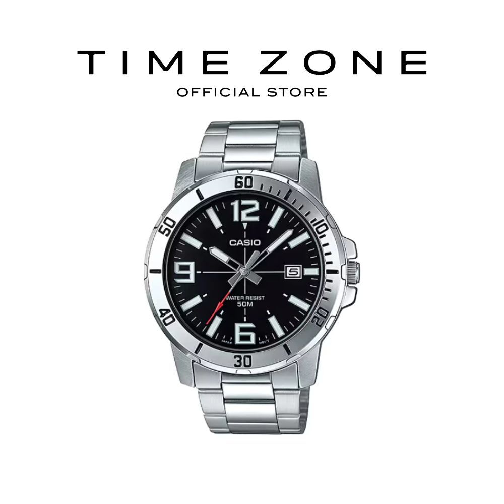 Time Zone | Casio General MTP-VD01D-1BVUDF | Stainless Steel | Men ...