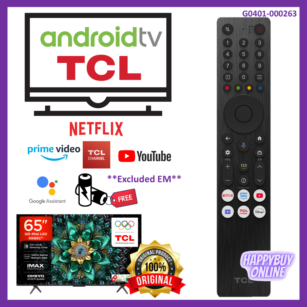 TCL 4K UHD Smart QD-Mini LED Google TV Remote Control G0401-000263 TCL ...