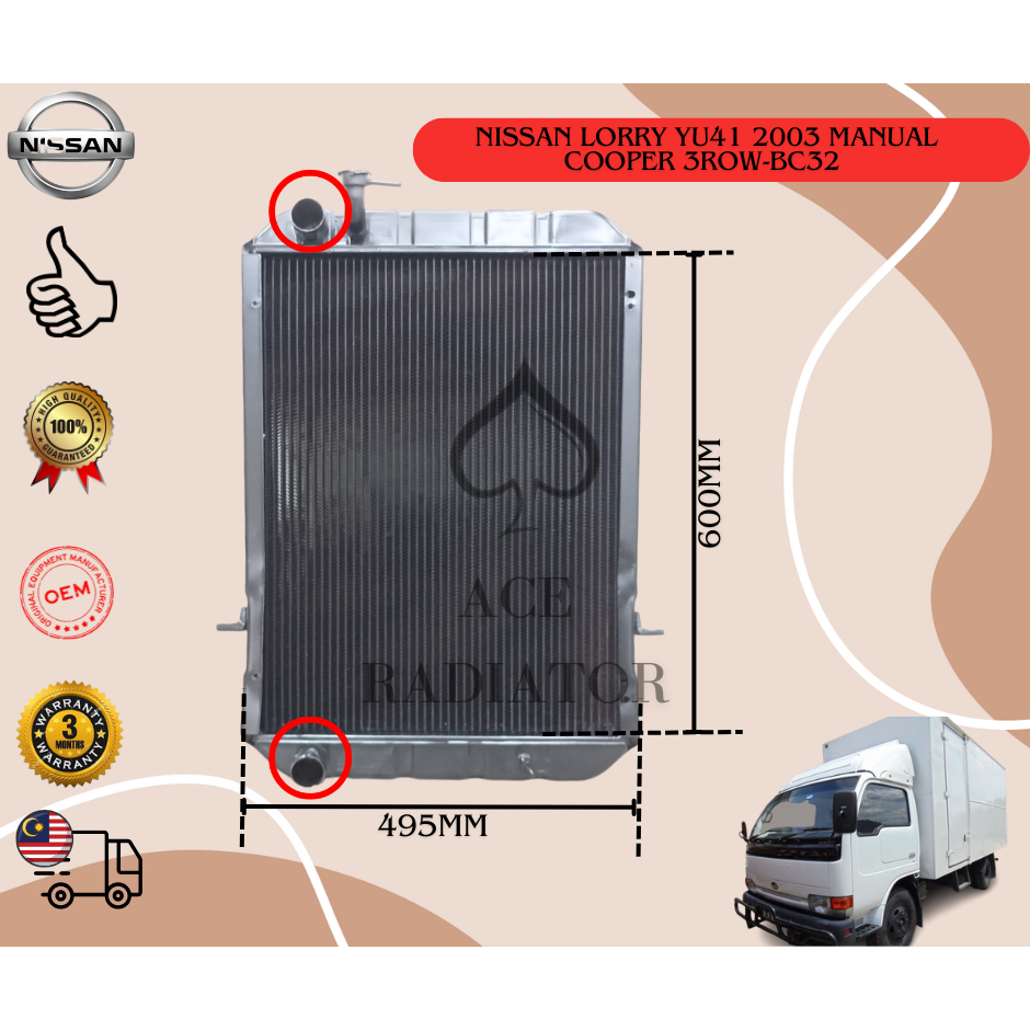 NISSAN LORRY YU41 FD46 (4PISTON) 2003 COOPER WITH BRAKET OEM RADIATOR ...
