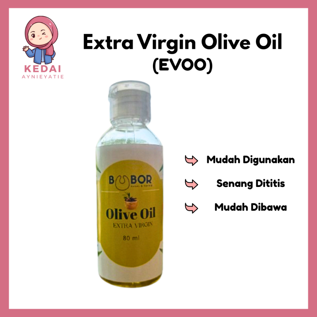 BUBOR Extra Virgin Olive Oil 80ml Saiz Kecil Mudah Dibawa Senang Titis ...
