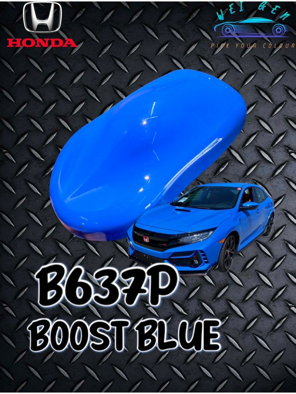 B637P - BOOST BLUE / HONDA ( 2K PAINT ) | Shopee Malaysia