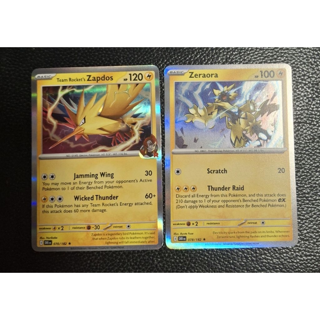 Pokemon TCG- Team Rocket's Zapdos+ Zeraora (Holo)- SV:Destined Rivals ...