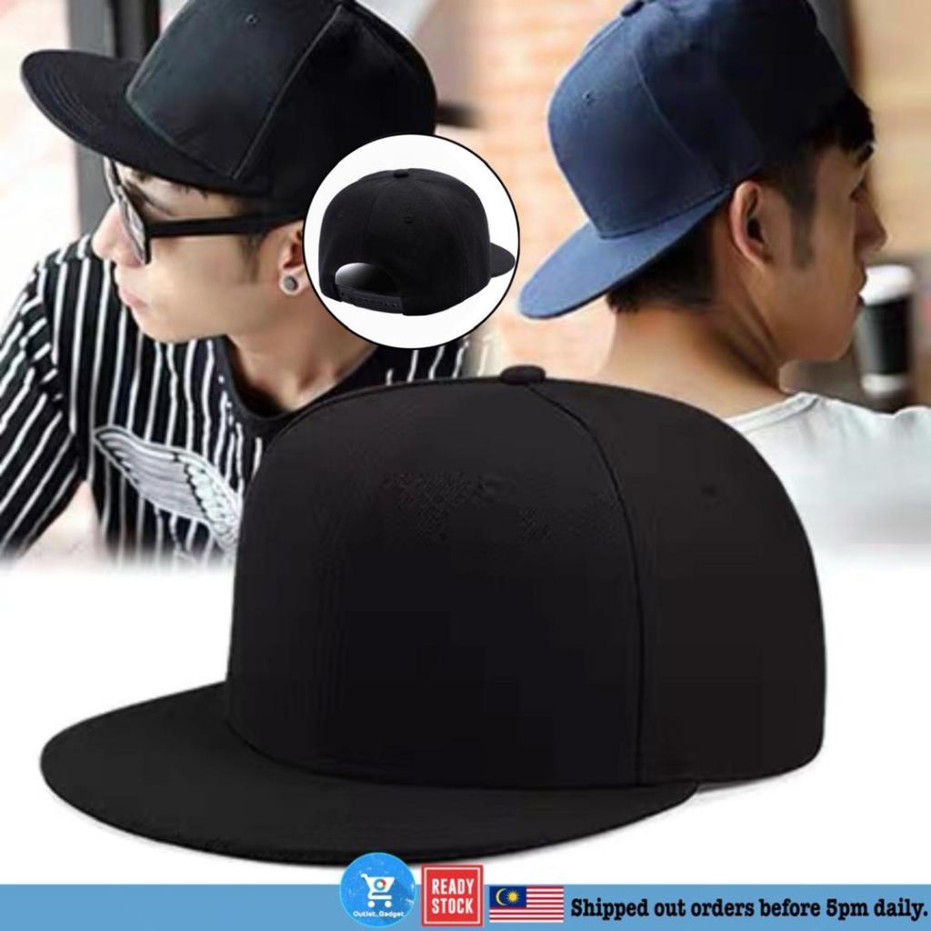 Plain Snapback Hats Unisex Men's Hip-Hop Adjustable B-boy Baseball Cap ...