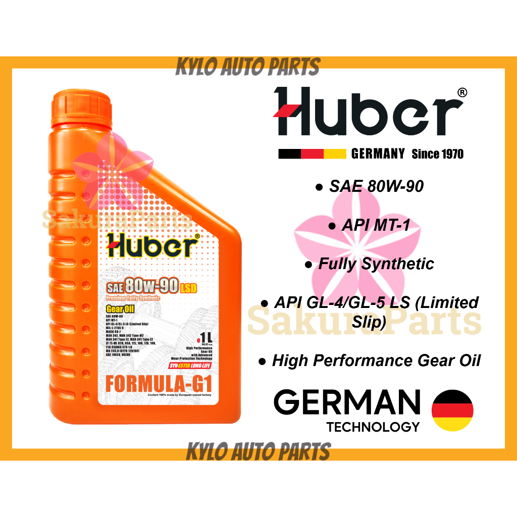 Huber 80w90 Fomula G1 LSD Full Synthetic Manual Gear Oil 1L | Shopee ...