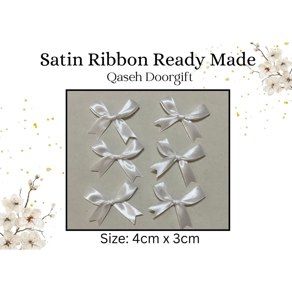 Satin Ribbon Ready Made - White (50/100pcs) | Shopee Malaysia