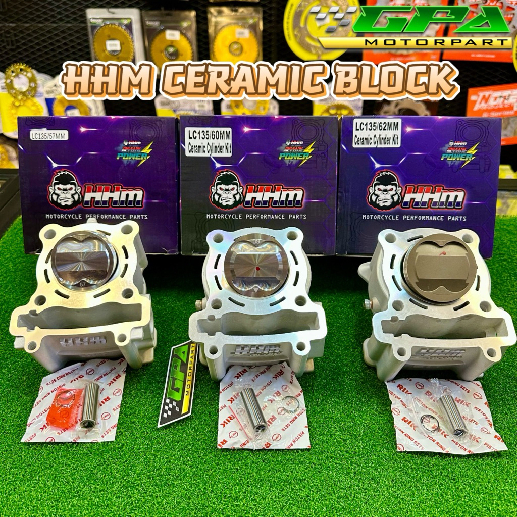 HHM RACING CERAMIC E1 BLOCK SET LC135 Y15ZR 57MM 60MM 62MM 63MM 65MM ...