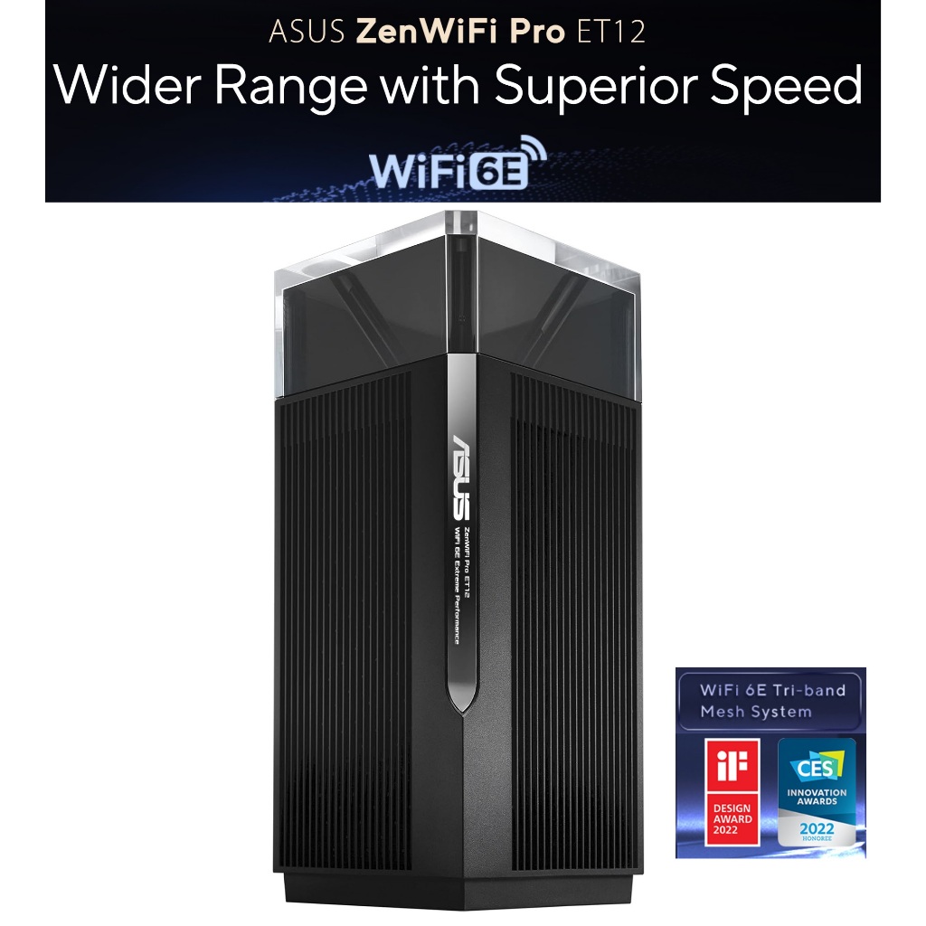 asus zenwifi pro ET12 ( 1 PACK ) AXE11000 Tri-Band WiFi 6E whole home ...