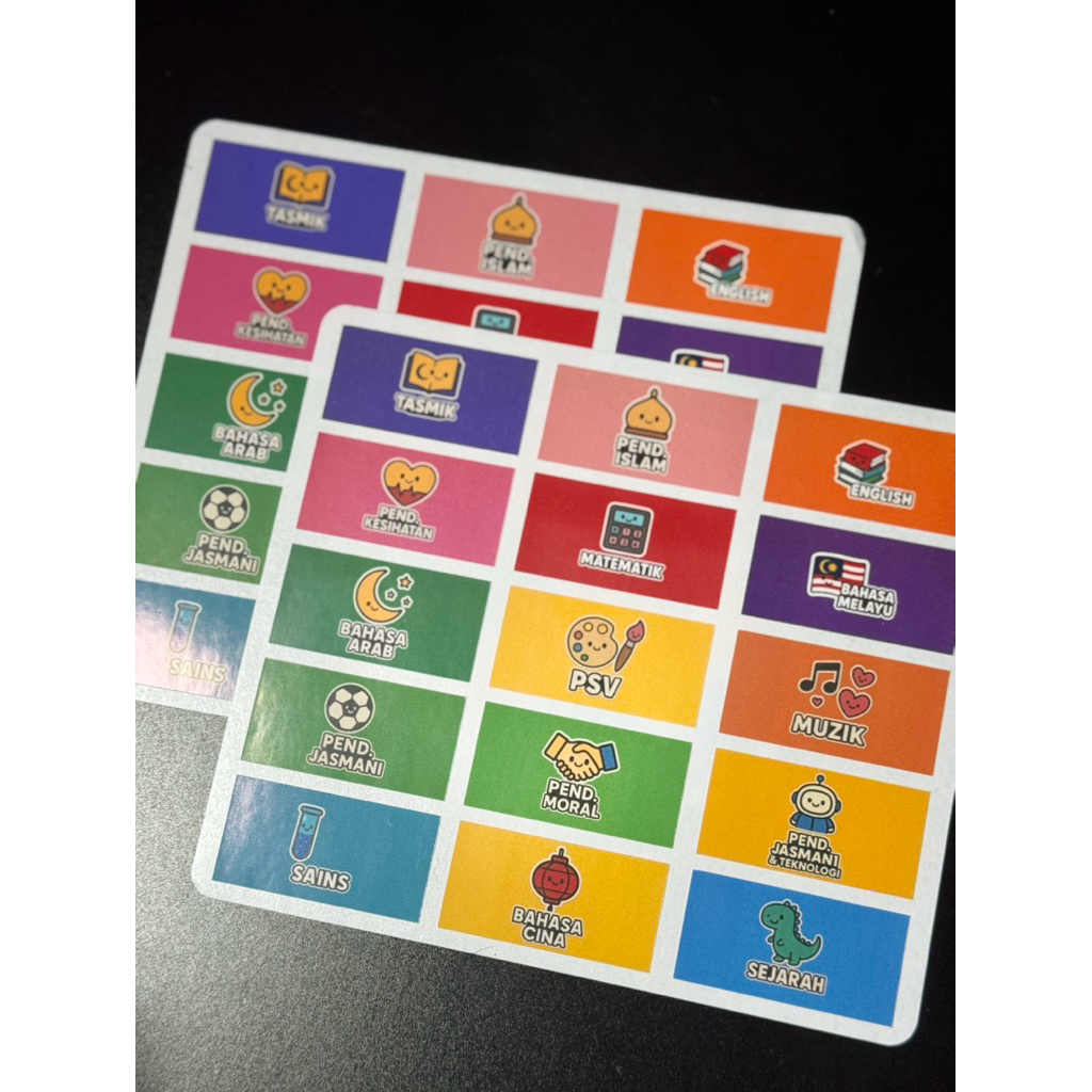 Sticker Subjek SK dan SMK, sticker subjek murah, sticker subjek comel ...