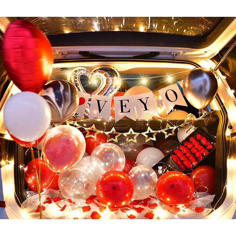 Romantic Car Trunk Surprise Setup – LOVE Decoration for Birthday ...