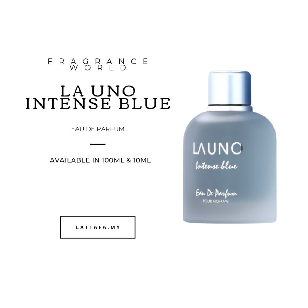 Fragrance World La Uno Intense Blue l Eau De Parfum l Male 100ml & 10ml ...