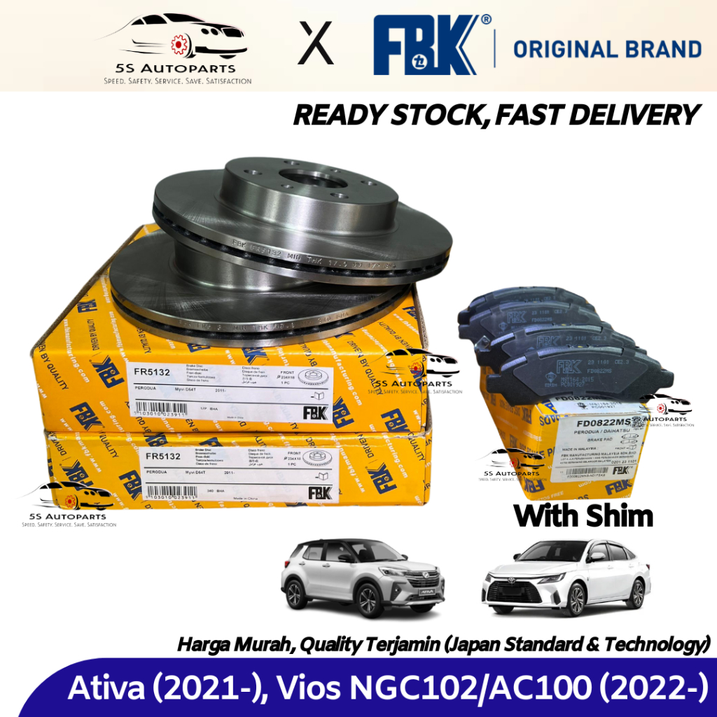 FBK Perodua Ativa (2021-), Toyota Vios AC100/NGC102 (2022-) Front ...