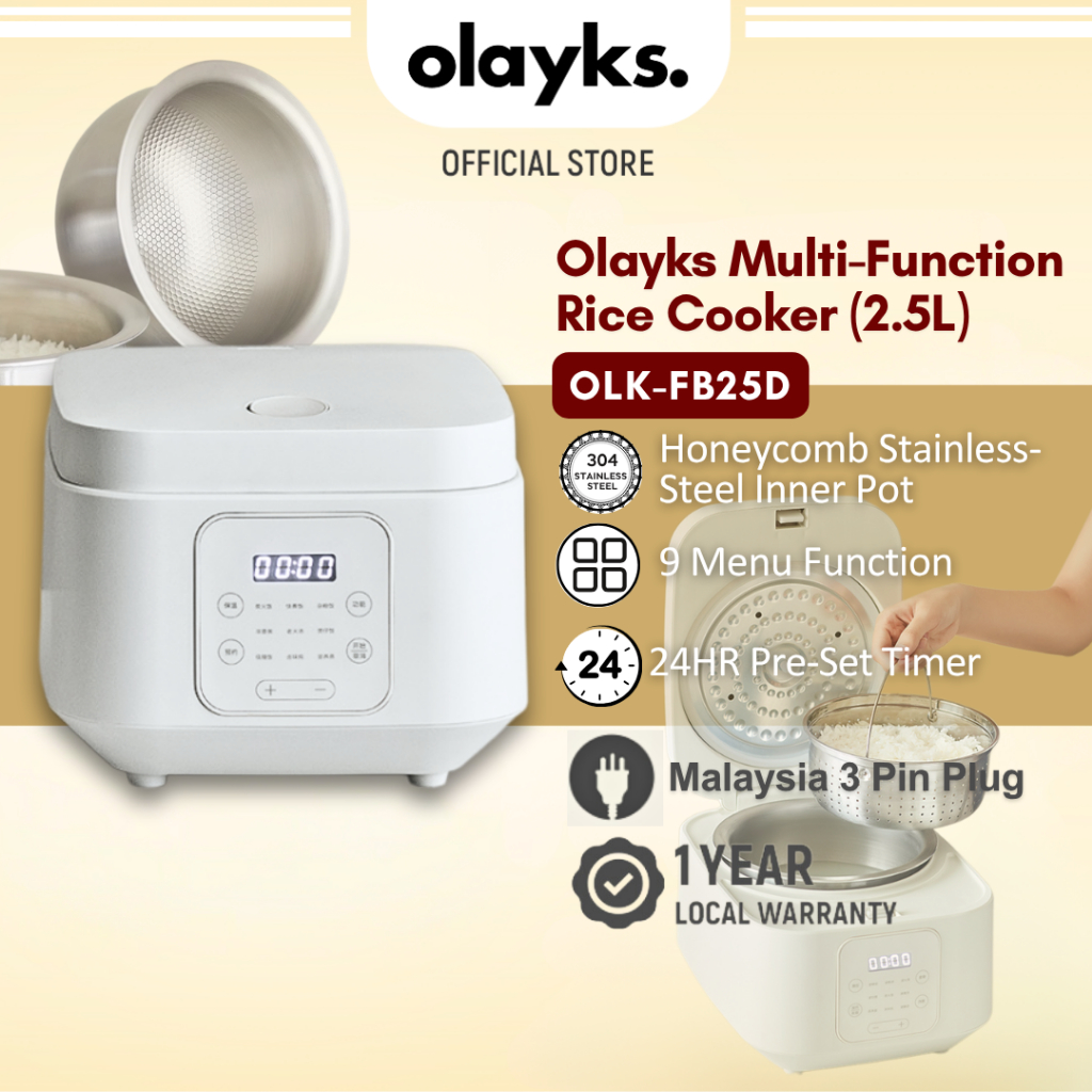 Olayks 2.5L Low Sugar Rice Cooker | Multifunction Rice Cooker Stainless ...