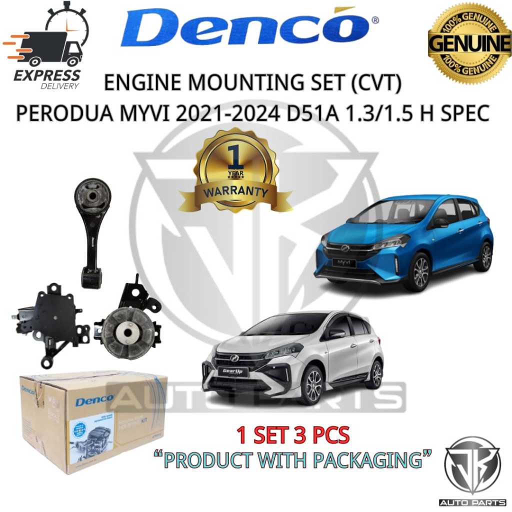 #DENCO#ENGINE MOUNTING SET PERODUA MYVI 2021-2024 D51A 1.3/1.5 CVT (MK ...