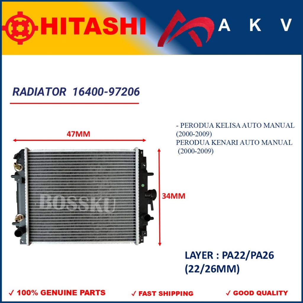 NEW!! RADIATOR - PA22 22MM / PA26 26MM - PERODUA KELISA KENARI AUTO ...