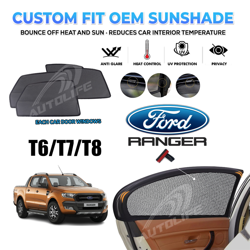 Custom Fit Sunshades/ Sun shades For Ford Ranger T6 T7 T8 | Shopee Malaysia