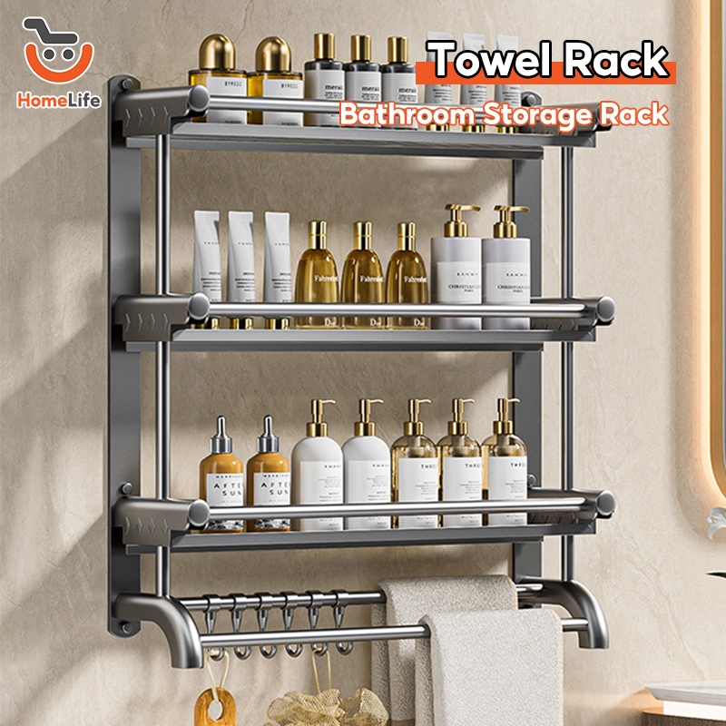 Rak Bilik Air Raks Tuala Stainless Steel Bathroom Rack Towel Racks ...