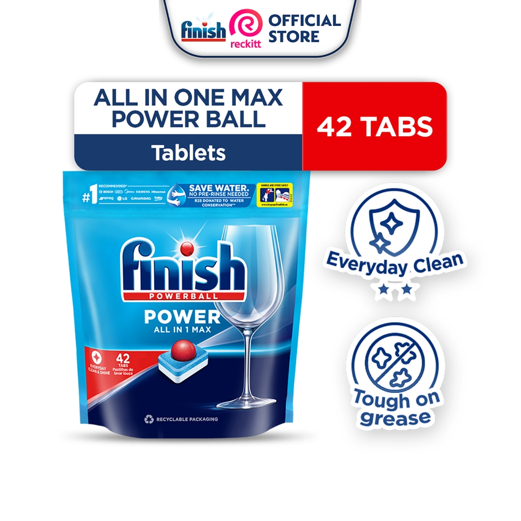 Finish All in One Max Power Ball Tabs Dishwasher Machine Fish Cleaner ...