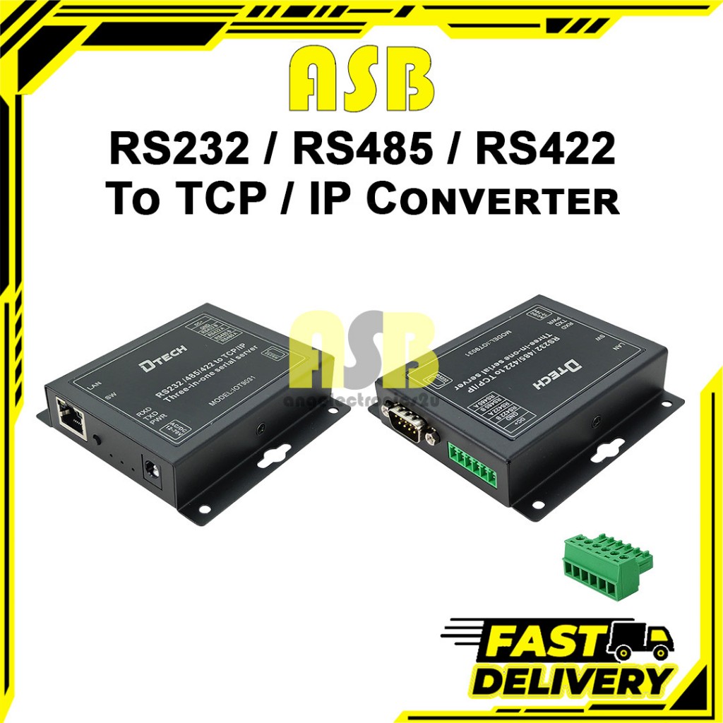 (1pc) DTECH IOT9031 RS232 / RS485 / RS422 To TCP / IP Converter ...