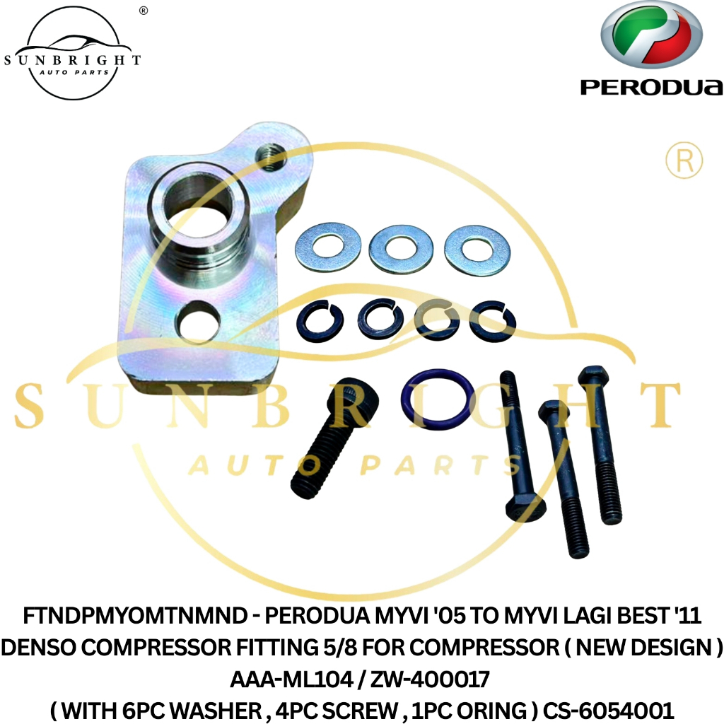 PERODUA MYVI '05 TO MYVI LAGI BEST '11 DENSO COMPRESSOR FITTING 5/8 FOR ...