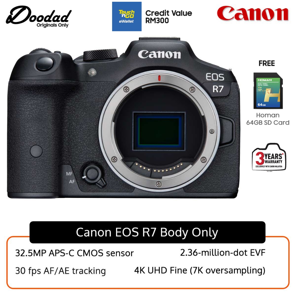 Canon EOS R7 Body Only DSLR Digital Camera FREE Homan 64GB SD Card ...