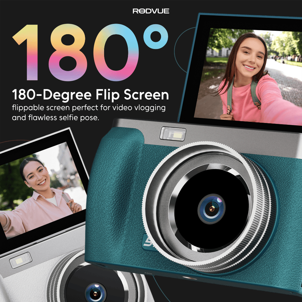 RODVUE N8 5K UltraClear Digicam by ROADCAM – Flip Screen Digital Camera ...