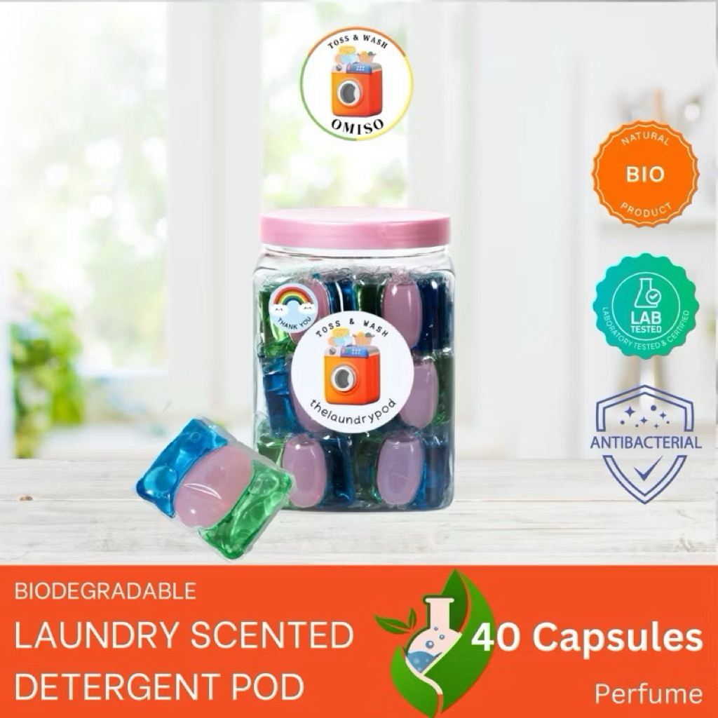 OMISO PERFUME 7-IN-1 Biodegradable Laundry Detergent Pod 15gx40pods