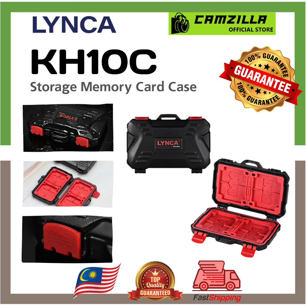 LYNCA KH-10 Memory card case can hold 4CF(Compact Flash) + 8SD/SDHC ...