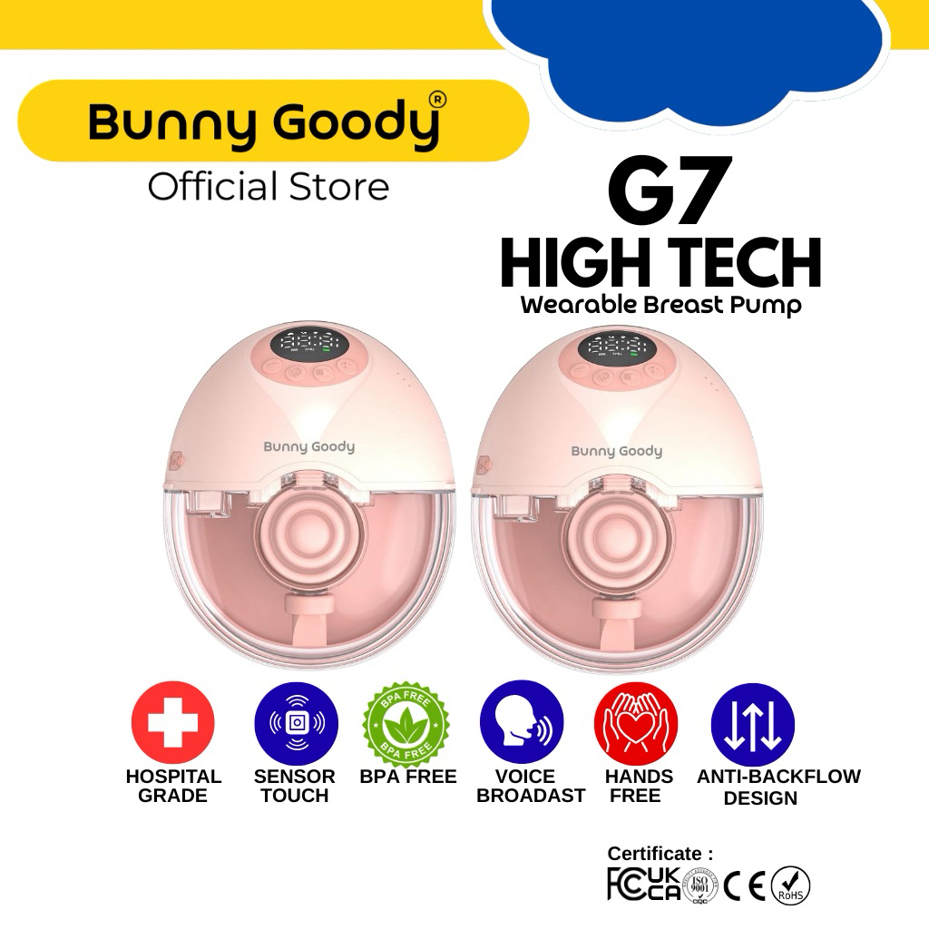 Bunny Goody G7 𝗛𝗶𝗴𝗵 𝗧𝗲𝗰𝗵 𝗪𝗲𝗮𝗿𝗮𝗯𝗹𝗲 𝗕𝗿𝗲𝗮𝘀𝘁 𝗣𝘂𝗺𝗽 Hands-free - Pink/Green ...