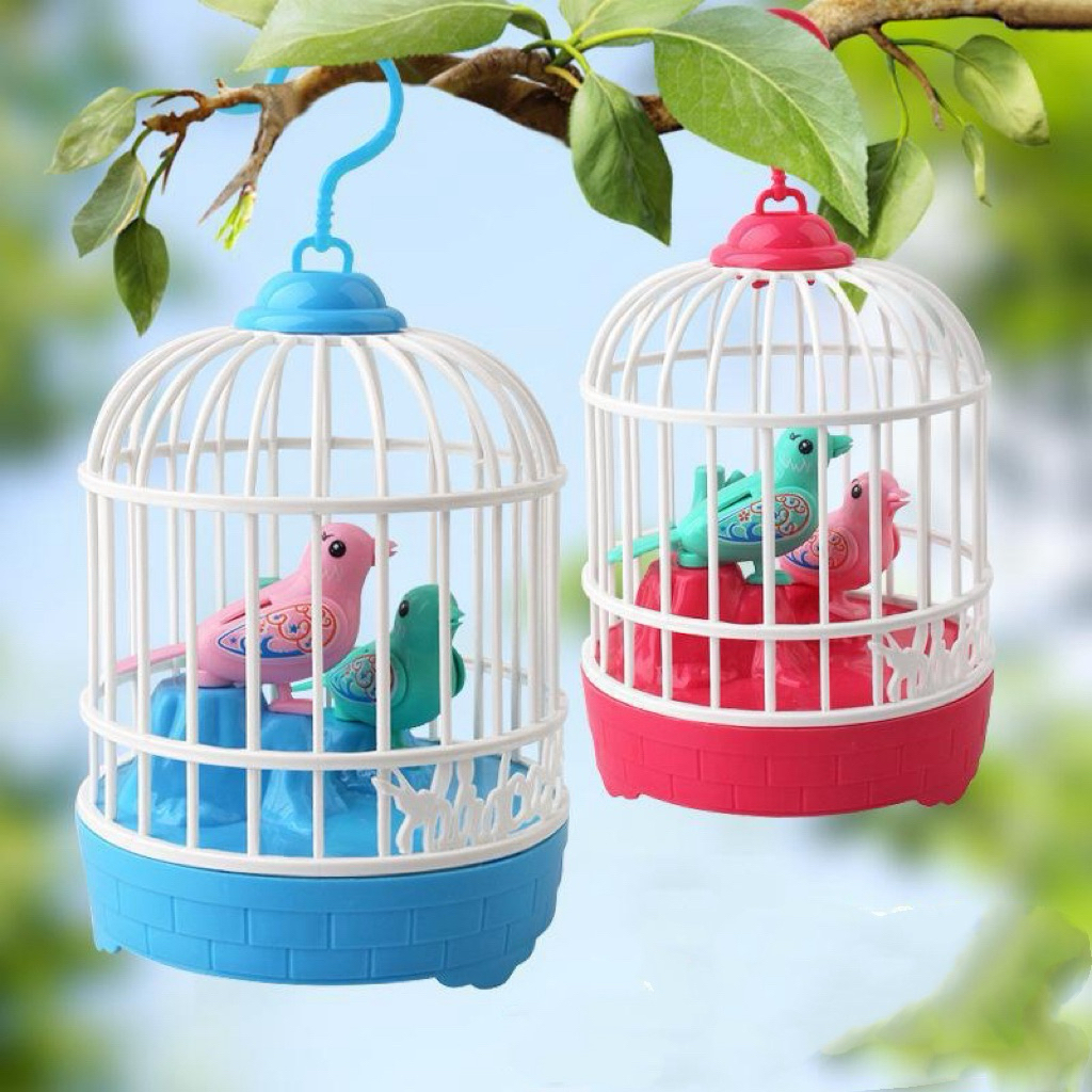 Electronic Birds Cage Toy Voice Control Vivid Appearance Festival Gift ...