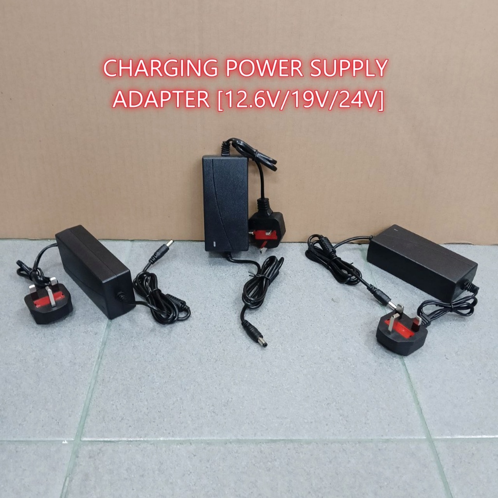 CHARGING POWER SUPPLY ADAPTER [12.6/19/24V] 3PIN PLUG TRANSFORMER ...